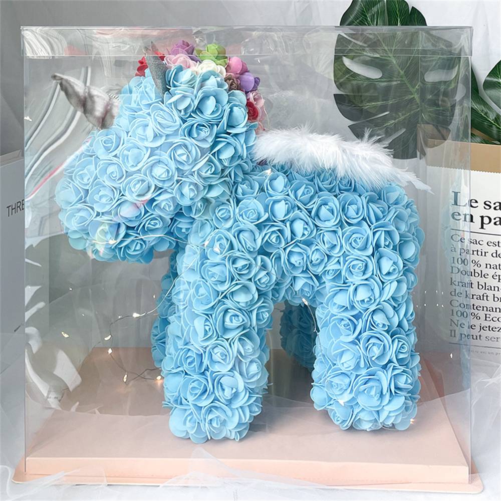Enchanting Rose Flower Unicorn - Handmade Mythical Beast for Valentine's Day