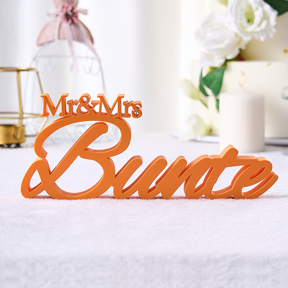 Personalized 3D Print With Your Last Name Mr & Mrs Family Name