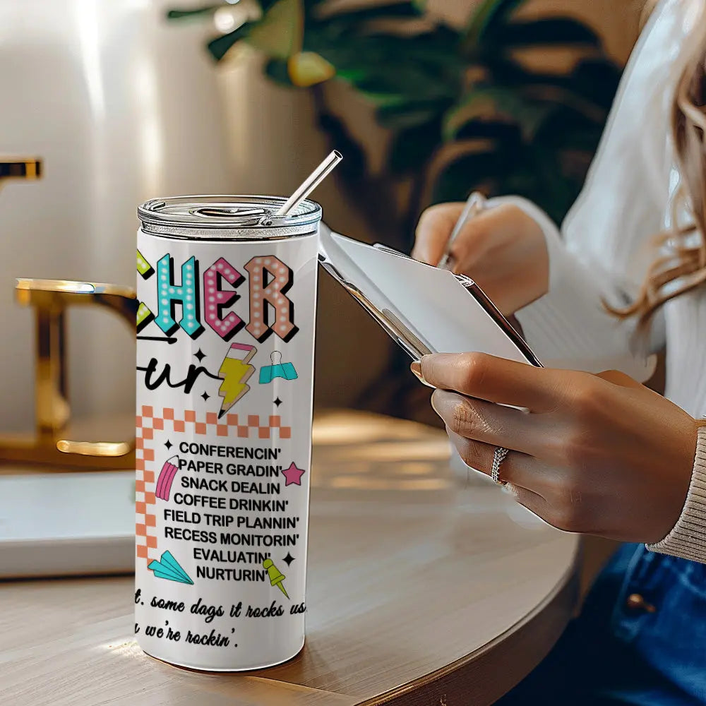Personalized 20oz Skinny Tumbler with Straw