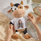 Personalized Cow Plush Stuffed Toy with Photo Gift
