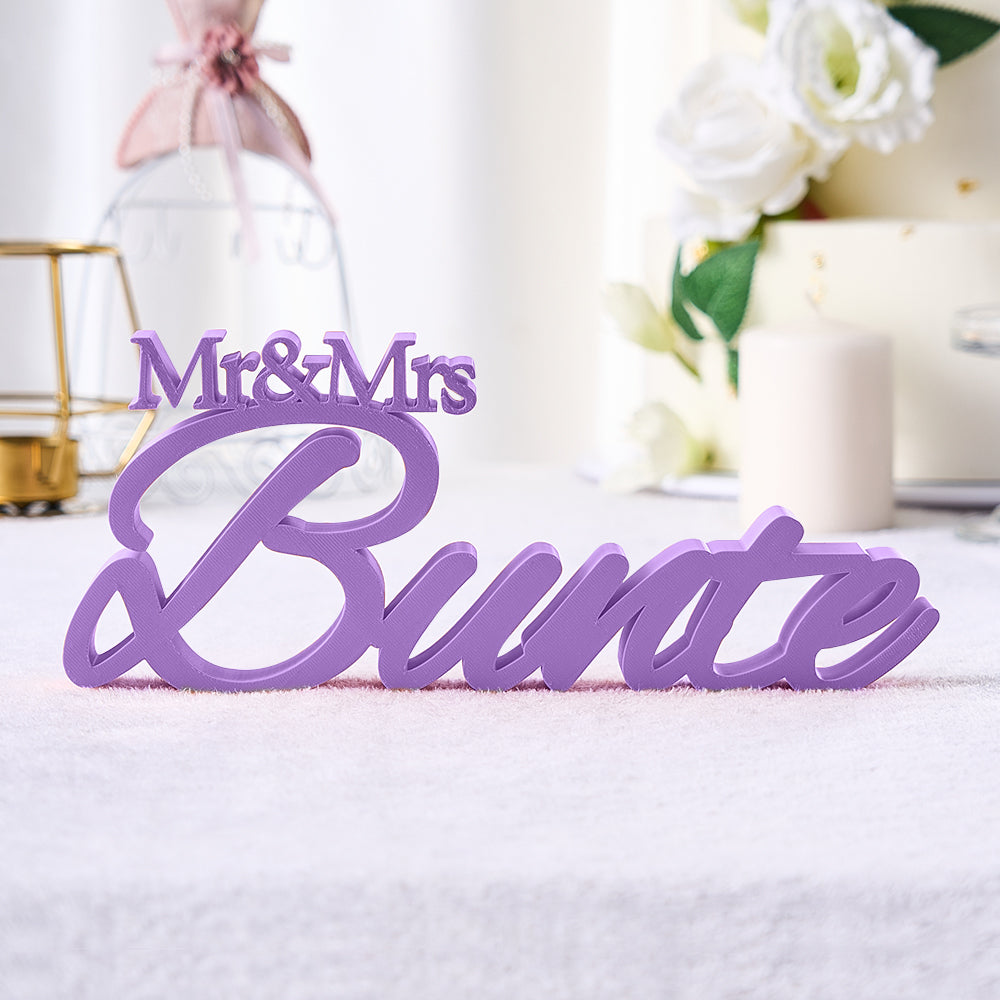 Personalized 3D Print With Your Last Name Mr & Mrs Family Name