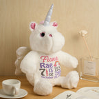 Personalized Unicorn Plush Stuffed Animal Birth Announcement