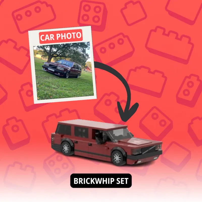 Custom Photo Car Brick Figure Set with Car Model & Personalized License Plate