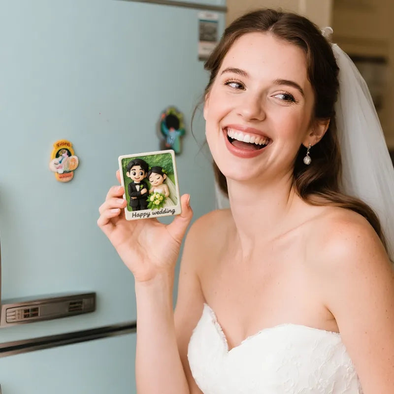 Custom 3D Printed Fridge Magnet from Photo 3D Mini Figurine Refrigerator Magnet Personalized Cartoon Character with Magnetic Backing