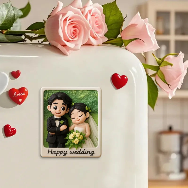Custom 3D Printed Fridge Magnet from Photo 3D Mini Figurine Refrigerator Magnet Personalized Cartoon Character with Magnetic Backing