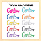 Custom 3D Printed Name Sign with Heart Shaped Desk Name Plate Home Decor Gift