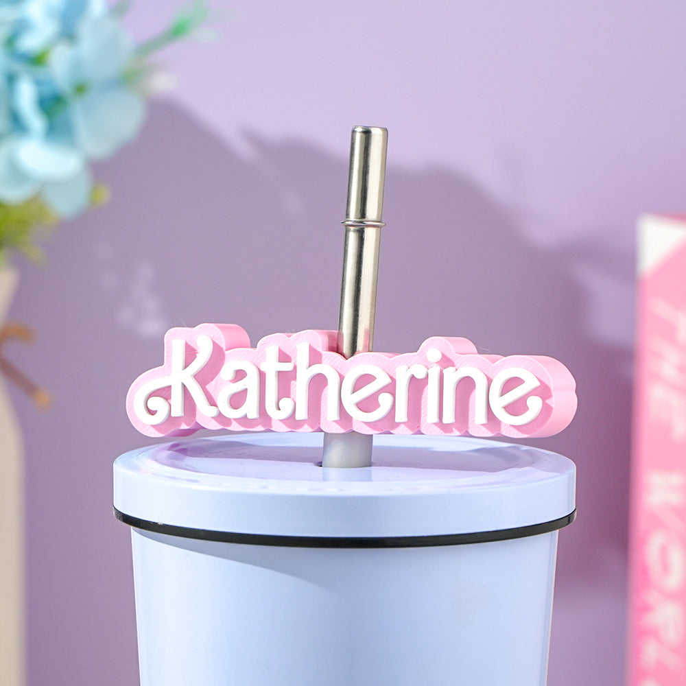 Personalized 3D Printed Name Straw Topper