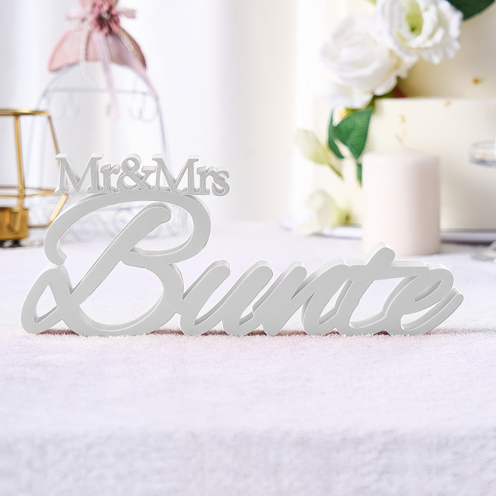 Personalized 3D Print With Your Last Name Mr & Mrs Family Name