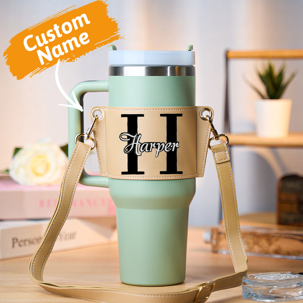 40oz Personalized Name Water Bottle Carrier Bag