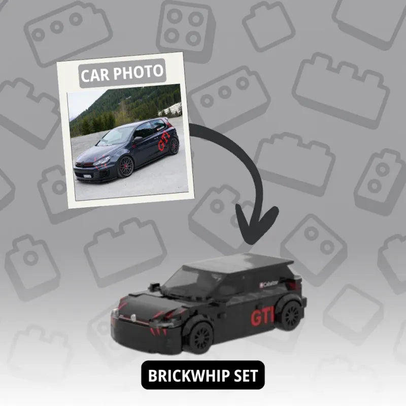 Custom Photo Car Brick Figure Set with Car Model & Personalized License Plate
