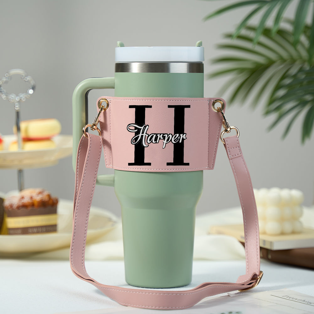 40oz Personalized Name Water Bottle Carrier Bag
