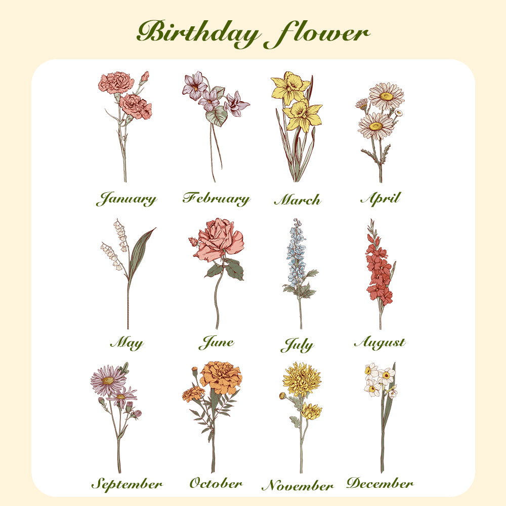 40oz  Personalized Birth Flower Waterproof Bottle Carrier Bag