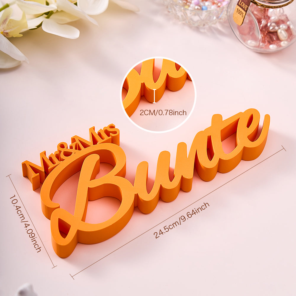 Personalized 3D Print With Your Last Name Mr & Mrs Family Name