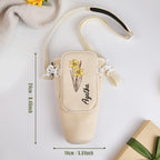40oz  Personalized Birth Flower Waterproof Bottle Carrier Bag