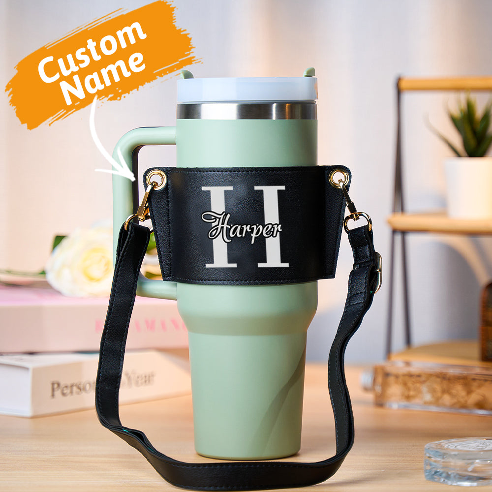 40oz Personalized Name Water Bottle Carrier Bag