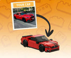 Custom Photo Car Brick Figure Set with Car Model & Personalized License Plate