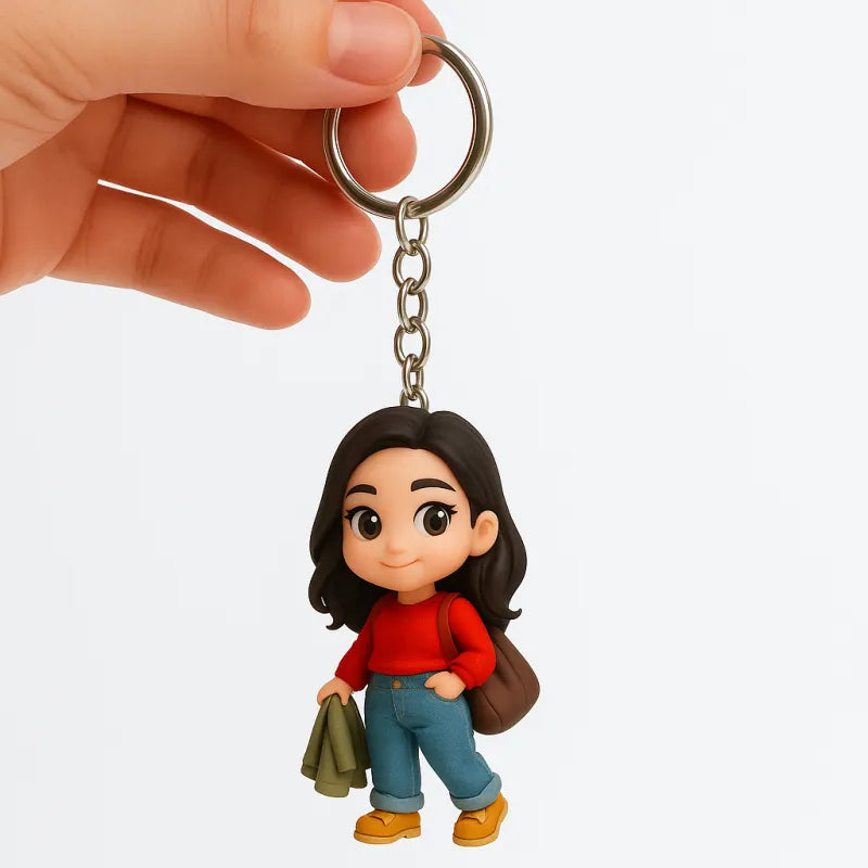 Custom 3D Mini Figure Keychain Figure from Your Photo Personalized Mini Doll