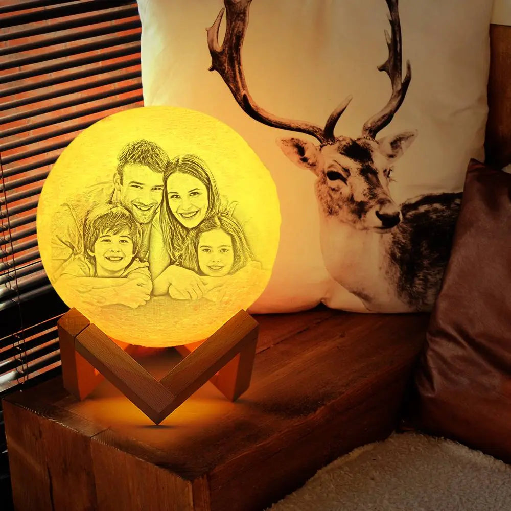 Custom 3D Printed Photo Lunar Light Moon Lamp