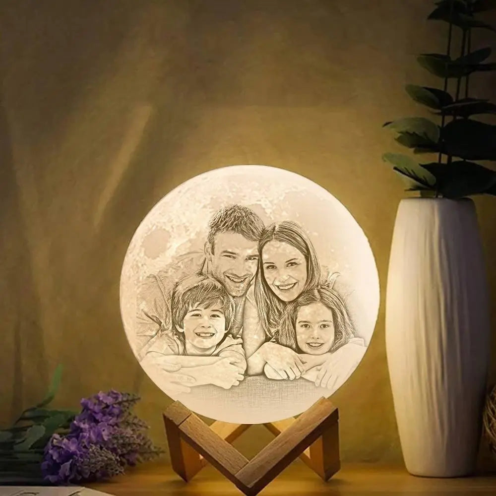 Custom 3D Printed Photo Lunar Light Moon Lamp